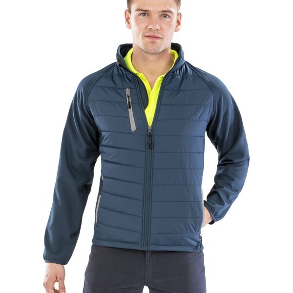 Black compass padded softshell jacket Thumbnail
